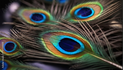 Luminous Peacock Feather Detail - AI generated