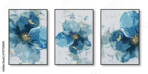 Abstract art watercolor style, modern art wall wallpaper, mural, carpet, hanging painting, flower © Wirestock