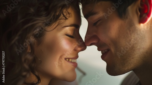 AI-generated illustration of a couple deeply in love enjoying an intimate moment together