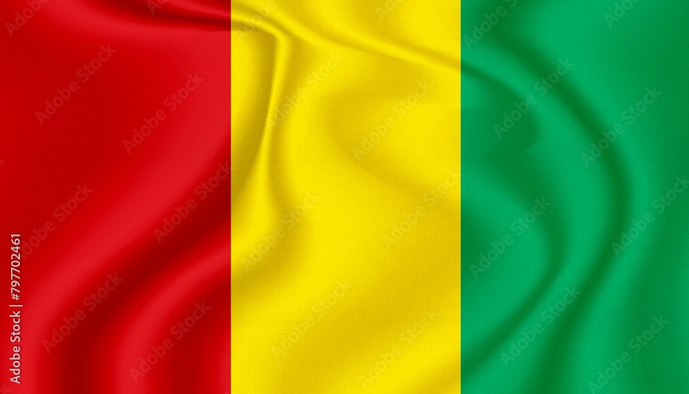 guinea national flag in the wind illustration image guinea national flag in the wind illustration image