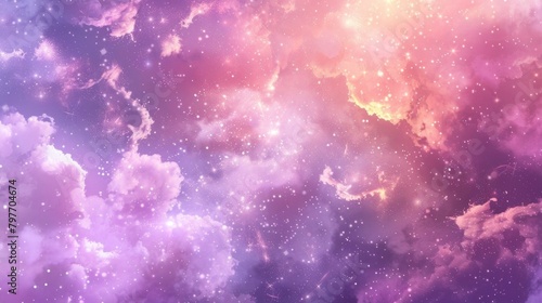 Abstract starlight  pink  and purple clouds backdrop for magazines and websites.