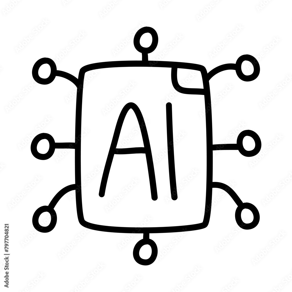 document of artificial intelligence doodle icons document of artificial intelligence doodle icons