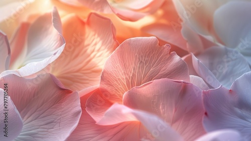 Close-Up of Delicate Silky Petals in Soft Pastel Hues © Postproduction