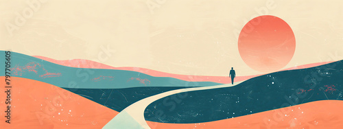 Finding your path with copy space illustration photo