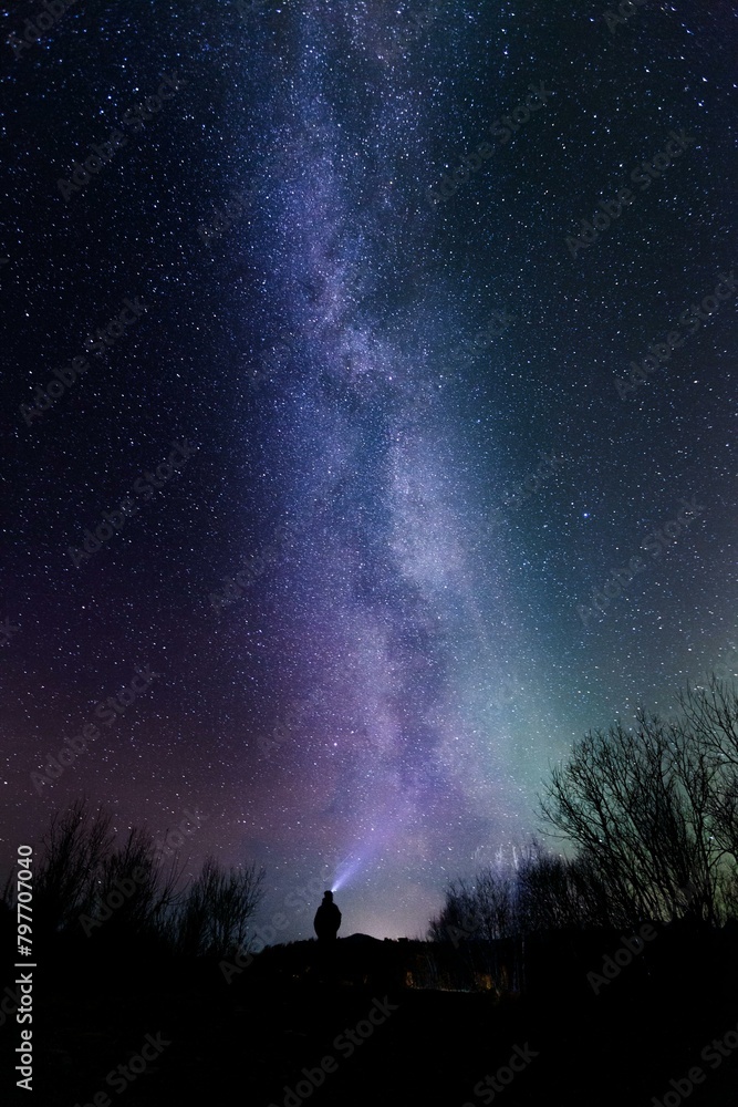 Aurora boreal con estrellas