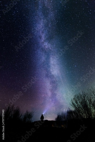 Aurora boreal con estrellas photo