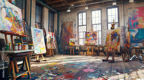 Vibrant Expression: Contemporary Art Studio Inspires © Dustin