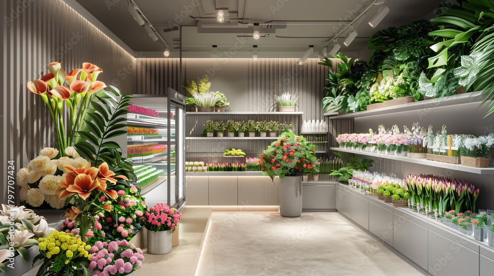 Fototapeta premium Blooming Haven: Contemporary Florist Shop Flourishes