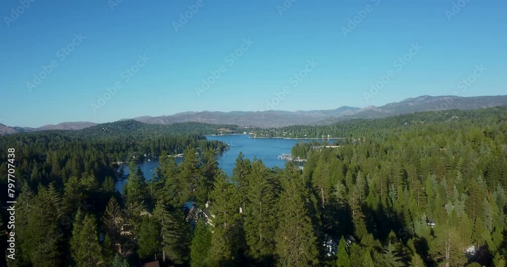 Aerial View Of A Mountain Resort Paradise, Lake Arrowhead Of San Bernardino County, California, USA. Aerial View Of A Mountain Resort Paradise, Lake Arrowhead Of San Bernardino County, California, USA.