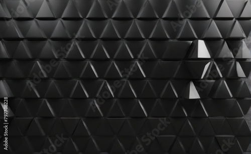 3D Render design Triangular, tile Wallpaper with 3D, Black blocks