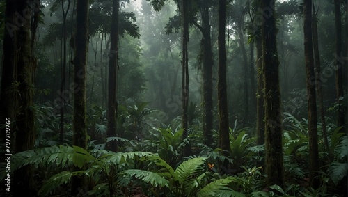 The bustling life within a dense, tropical rainforest ai_generated