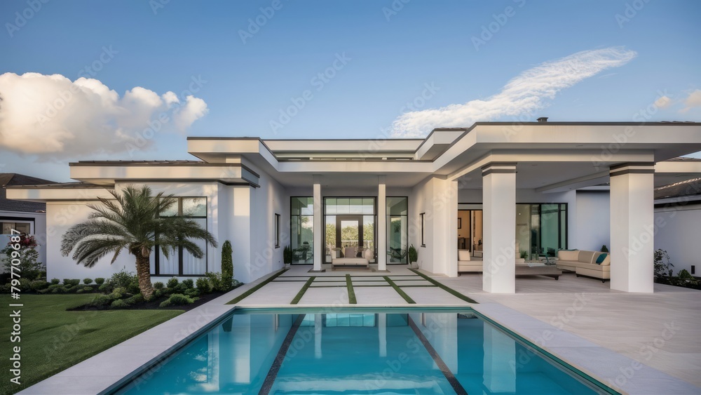 Fototapeta premium modern house property real estate exterior design