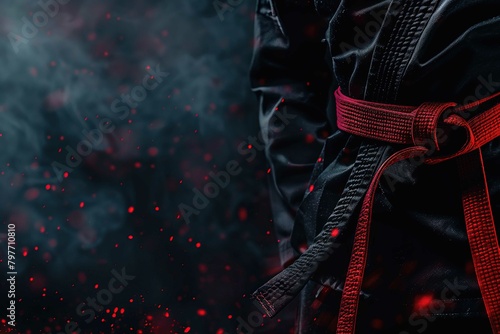 Martial arts uniform on black background 