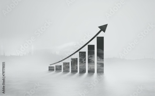 Bar Graph Showing Upward Trend - Financial Growth, Data Analysis, Business Reporting © melhak