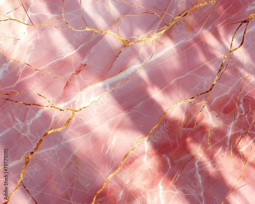 pink and gold marble texture with light and shadow photo
