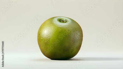 Ripe whole kiwi fruit and half kiwi fruit isolated on white background Ai generated  photo