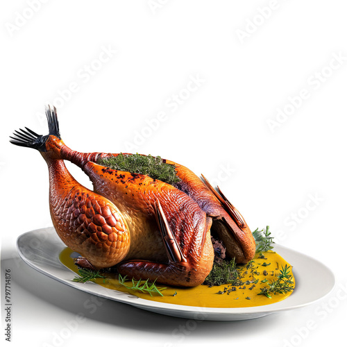 roasted woodcock, stuffed with herbs and served with a mustard sauce,