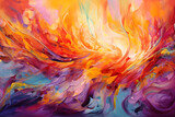 Sunshine Symphony Spectacular, abstract landscape art, painting background, wallpaper, generative ai