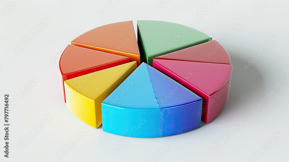 Colorful pie chart showing market share distribution
