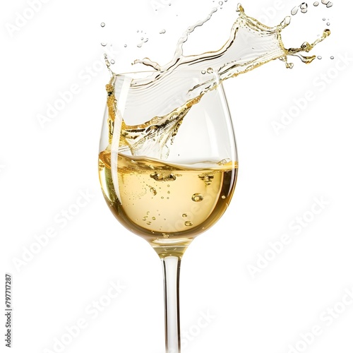 A premium image of pouring a glass of champagne isolated on white Generative AI 