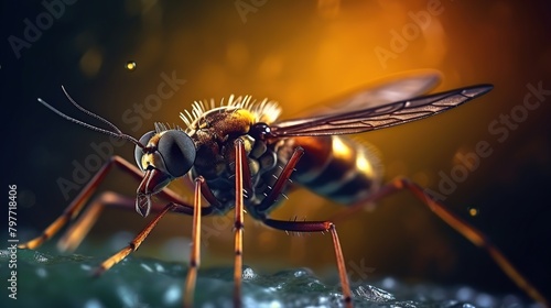close-up photo of a mosquito Generative AI © KRIS