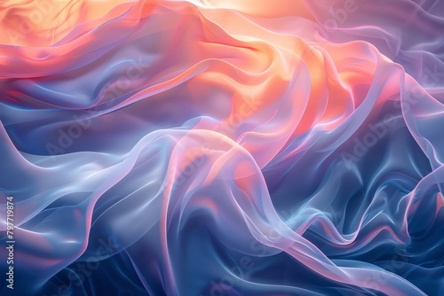 Digital abstract waves, fluid and dynamic, soothing, modern digital art, focus on gradient transitions, no sharp edges
