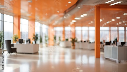 blurred background of a modern office interior with panoramic windows and beautiful lighting  Blurred office meeting room  blurred office background  Bg  blurred background  Generative AI