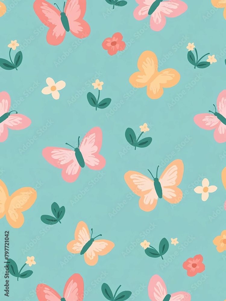 Colorful pretty butterfly wallpaper background