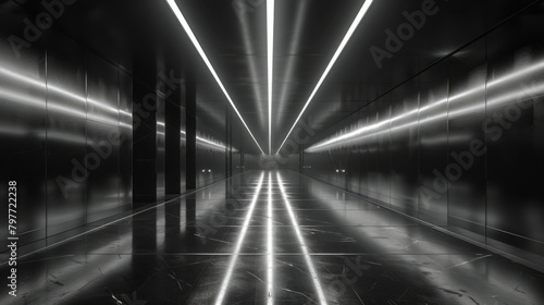 Luxurious and exclusive mockup scene in a polished tunnel with sophisticated ambiance