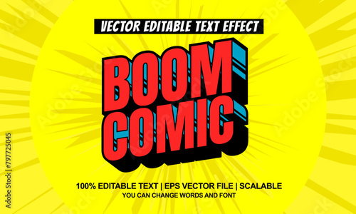 boom comic editable text effect, retro text style