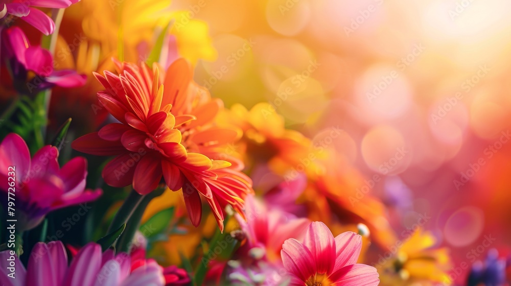 Vibrant Floral Bouquet with Bokeh Sunlight Vibrant Floral Bouquet with Bokeh Sunlight