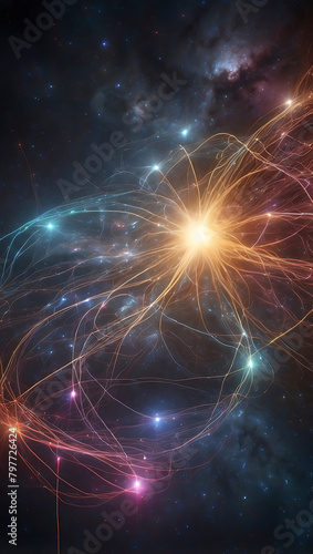 abstract light background Interstellar Data Stream: Illuminating the Cosmos