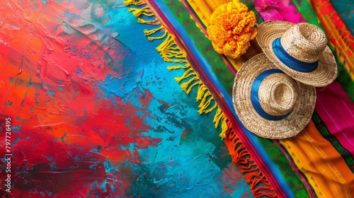 A Colorful photo of a cinco de mayo Poster Background with the Text space photo