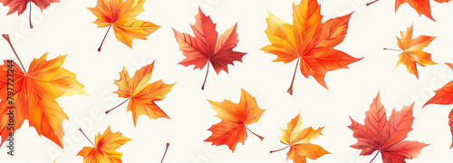 seamless maple leaf pattern background