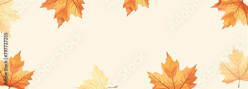 autumn maple leaves border with space for text