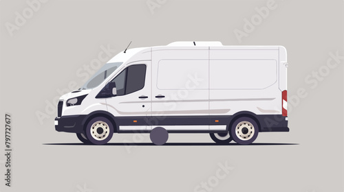 Cargo van with a face masked driver isolated. Vector