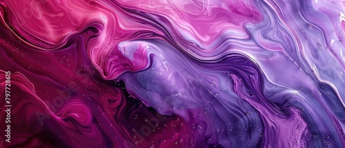 This image displays a mesmerizing blend of purple and pink hues in a swirling abstract liquid pattern, ideal for creative backgrounds