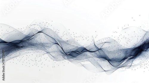 Abstract art with interconnected lines and dots, modern and networkthemed, illustration design, monochrome with blue highlights, no specific patterns photo