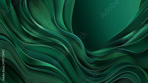Modern Abstract Premium Vector Background in Emerald Green.