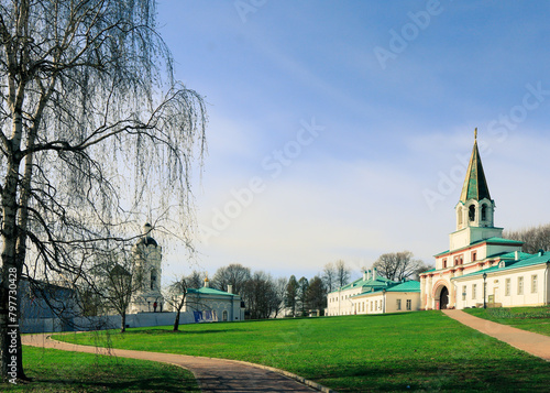 A spring scenery with an old church