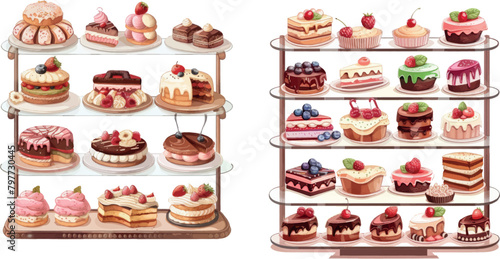 Showcase with desserts photo