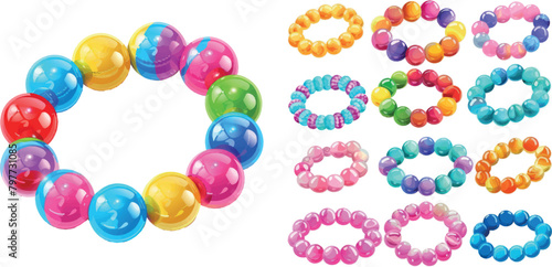 Diy bracelets. Plastic bead cartoon bracelet, kid jewelry accessories friendship wristband children handmad