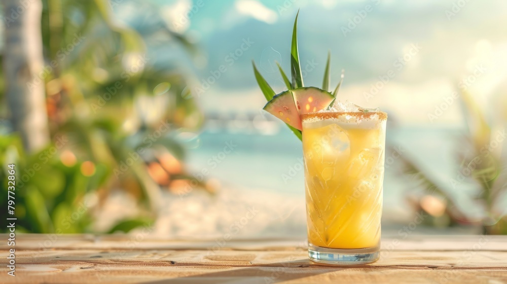 Glass of Orange Juice on Wooden Table Glass of Orange Juice on Wooden Table
