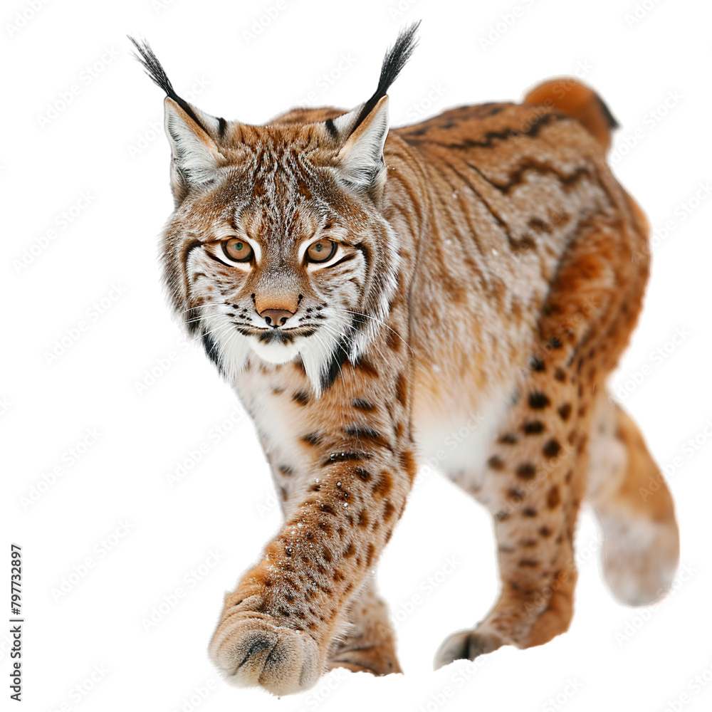 Obraz premium lynx in front of white background