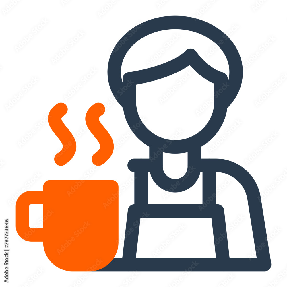 Barista Crafted Coffee Creation Icon Illustration