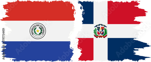 Free Download Dominican Republic and Paraguay grunge flags connection vector - GFXLoad