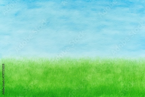 Meadow grass green sky outdoors texture. photo