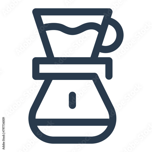 Coffee Dripper Pour Over Coffee Device Icon Illustration