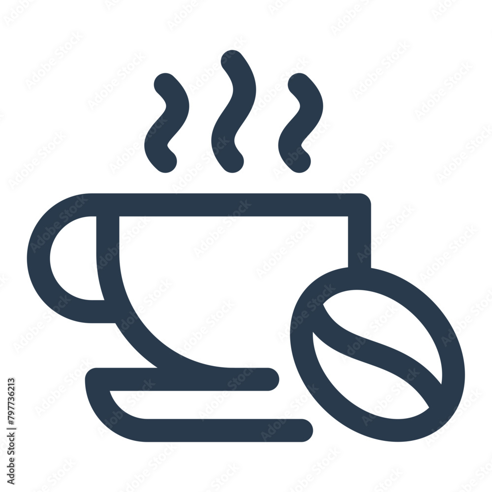 Strong Espresso Coffee Brew Icon Illustration Strong Espresso Coffee Brew Icon Illustration