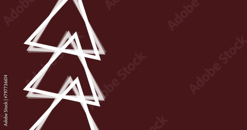 Image of multiple white triangles spinning on seamless loop over brown background